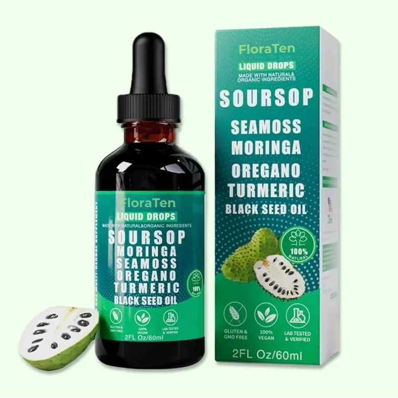 100% Organic 10-in-1 Soursop Extract Drops – Powerful Immune Support, Antioxidants & Natural Wellness Booster